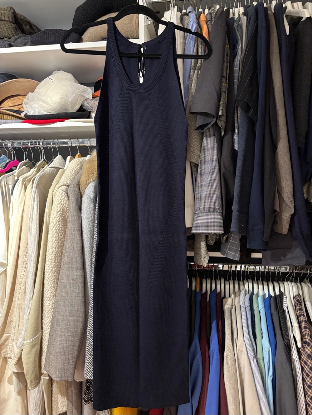 Zara Sleeveless Navy Midi Dress